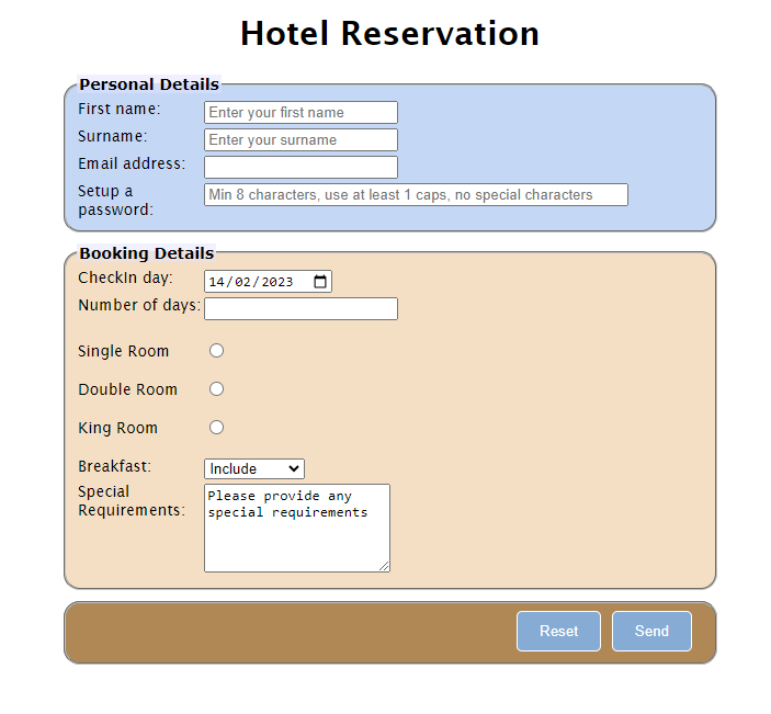 example of page layout