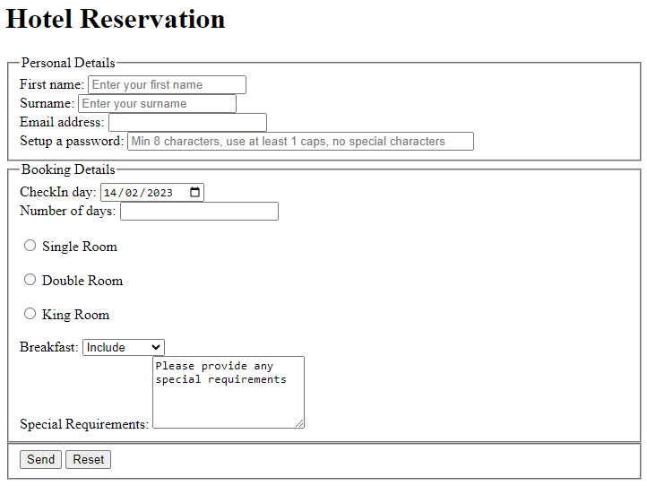 example of page layout