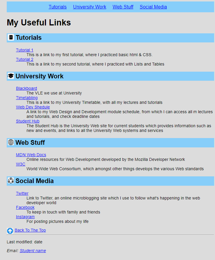 example of page layout