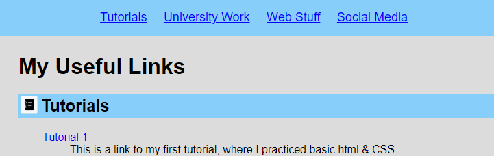 example of fixed Navigation Bar